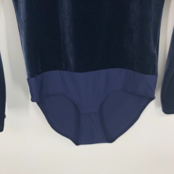 J.Crew/Jeans Bodysuit Blue Velvet Scoopneck Long Sleeve - Picture 5 of 10